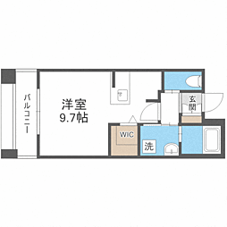 エンクレスト呉服町 ワンルームの間取図画像