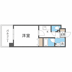 エンクレスト大博通りAPEX 1Kの間取図画像