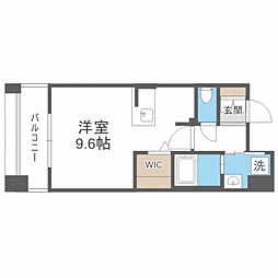 エンクレスト呉服町 ワンルームの間取図画像