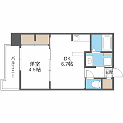 ウィステリア桜坂ヒルズ 1DKの間取図画像