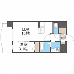 elcoco六ッ角 1LDKの間取図画像