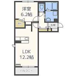 プリマベル 1LDKの間取図画像