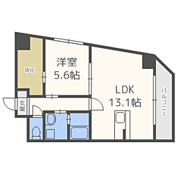 レジデンス住吉 1LDKの間取図画像