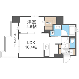 エンクレスト天神TERRACE 1LDKの間取図画像