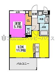 LIBERTY13 1LDKの間取図画像
