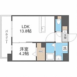 LIBTH博多空港通り 1LDKの間取図画像