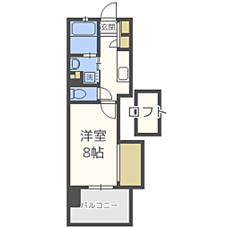 アクタス博多5タワー 1Kの間取図画像