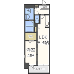 モダンパラッツォ博多sur 1LDKの間取図画像