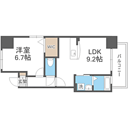 プレジールT・J 1LDKの間取図画像