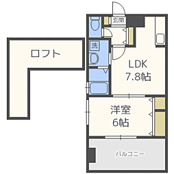 レジディア博多2 1DKの間取図画像