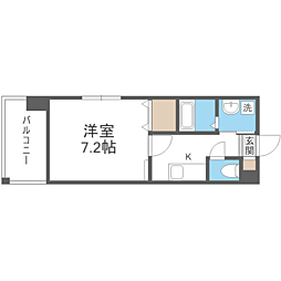 レジディア博多2 1Kの間取図画像