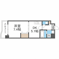 ネオ筥松 1DKの間取図画像