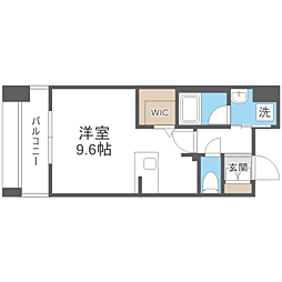 エンクレスト呉服町 ワンルームの間取図画像