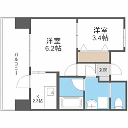 レガーロ空港通り 2Kの間取図画像