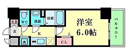 プレサンス江戸堀 11階1Kの間取り