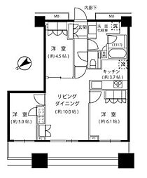 アトラスタワー西新宿 2LDKの間取図画像