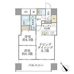 エミリブ東長崎 2LDKの間取図画像