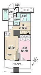 ザ・パークハウス西新宿タワー60 1LDKの間取図画像