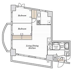 コロネード春日 2LDKの間取図画像