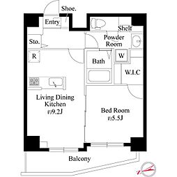 TS代々木公園 1LDKの間取図画像