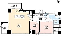 希神楽坂テラス 2LDKの間取図画像