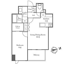 ウエストパークタワー池袋 1LDKの間取図画像