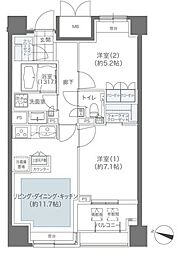 メゾンカルム本郷 2LDKの間取図画像