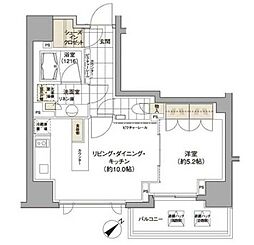 パークハビオ渋谷 1LDKの間取図画像