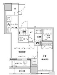 ウエストパークタワー池袋 1DKの間取図画像