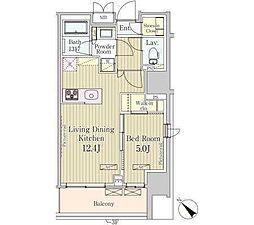 パークアクシス御茶ノ水 1LDKの間取図画像