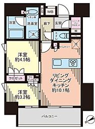 シャリエ椎名町 2LDKの間取図画像