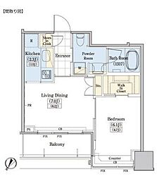 レジディアタワー上池袋タワーサイド 1LDKの間取図画像