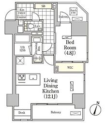 アンパサンド北新宿 1LDKの間取図画像