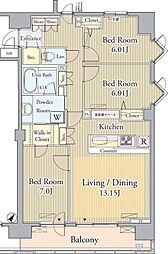 プライムアーバン東中野コート 3LDKの間取図画像