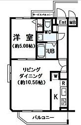 LUMEED飯田橋 1LDKの間取図画像
