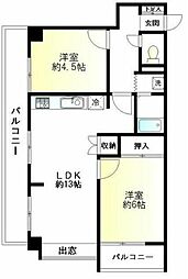 コスモ上池袋 2LDKの間取図画像