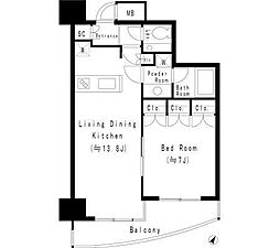 MFPR代々木タワー 1LDKの間取図画像