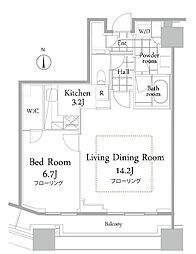 コンシェリア西新宿タワーズウエスト 1LDKの間取図画像