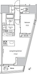 ザ・パークハビオ市ヶ谷ウエスト 1LDKの間取図画像