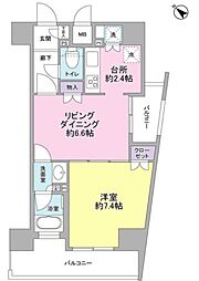 コンフォリア三宿 1LDKの間取図画像