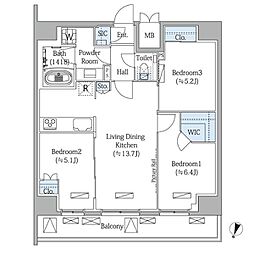 モディア文京目白台 3LDKの間取図画像