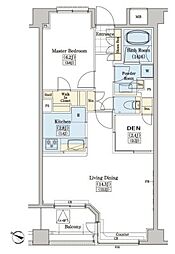 レジディアタワー上池袋パークサイド 1LDKの間取図画像