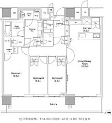 JIYUGAOKA MUSE SQUARE THE RESI 3LDKの間取図画像