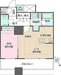 ザ・パークハウス西新宿タワー60 1LDKの間取図画像