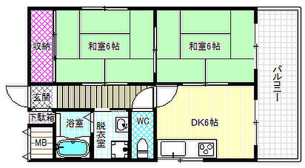 ファイナルコート ｜大阪府藤井寺市岡1丁目(賃貸マンション2DK・3階・50.00㎡)の写真 その2