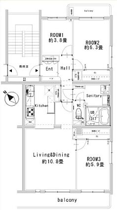 2階角部屋、3...