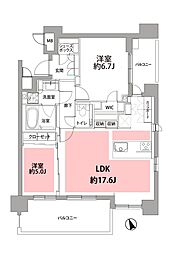 イトーピアマイズ池袋 2LDKの間取図画像