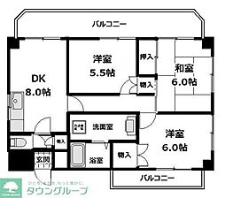 ラ・ベーラー是政 3DKの間取図画像