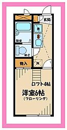 レオパレスサザン・クロス 1Kの間取図画像