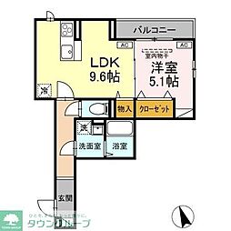 京王相模原線 京王堀之内駅 徒歩10分の賃貸アパート 3階1LDKの間取り